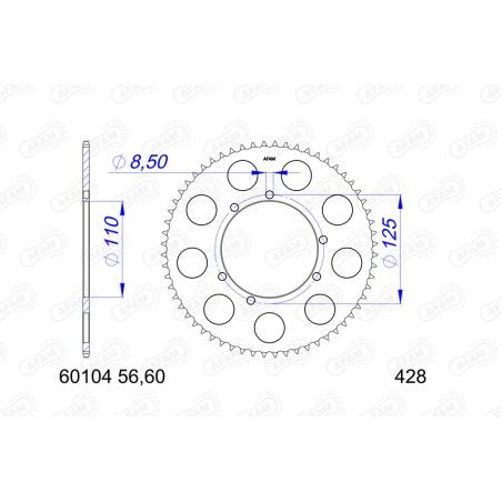 Corona AFAM aluminio 60104 - 428 - motoscamaralweb.com