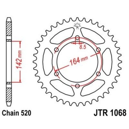 Corona JT 1068 de acero con 46 dientes - motoscamaralweb.com