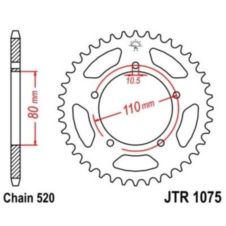 Corona JT 1075 de acero con 39 dientes - motoscamaralweb.com
