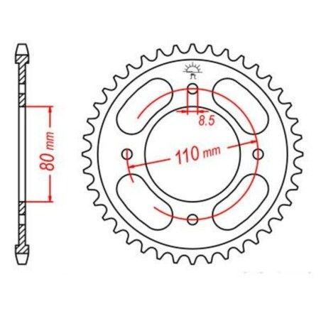 Corona JT SPROCKETS acero estándar 1219 - Paso 428 - motoscamaralweb.com