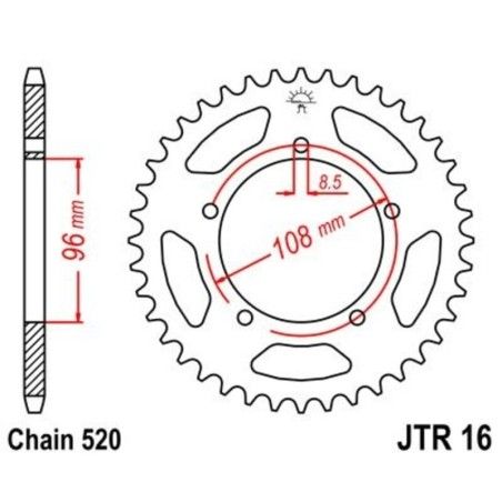 Corona JT 16 de acero con 40 dientes - motoscamaralweb.com