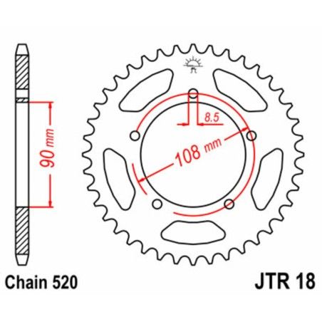 Corona JT 18 de acero con 39 dientes - motoscamaralweb.com