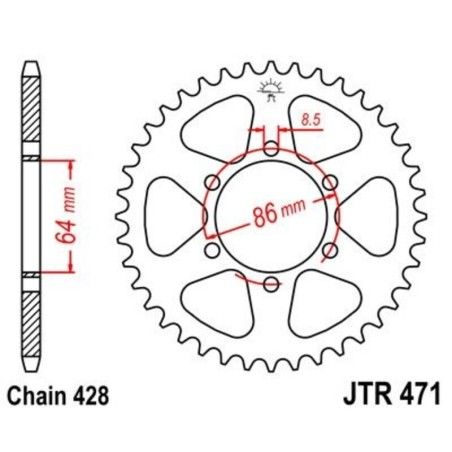 Corona JT 471 de acero con 45 dientes - motoscamaralweb.com