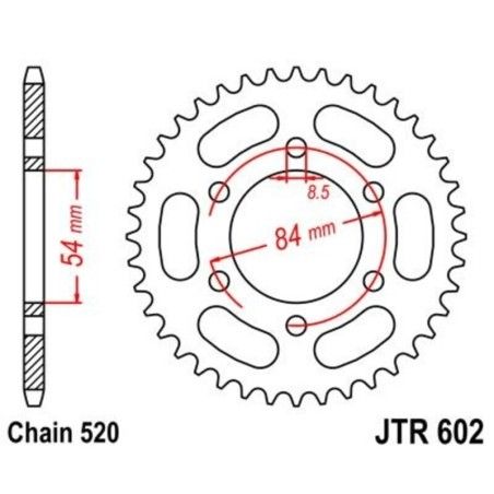 Corona JT 602 de acero con 44 dientes - motoscamaralweb.com