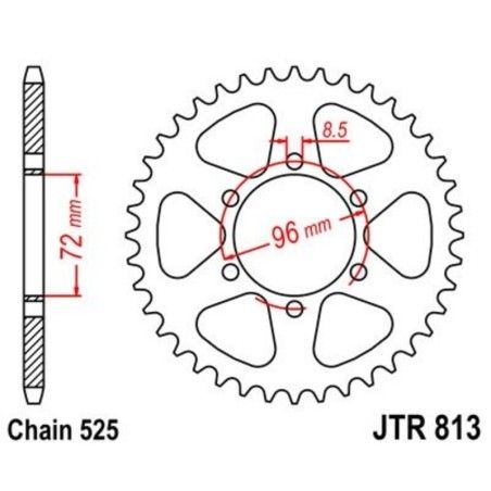Corona JT 813 de acero con 40 dientes - motoscamaralweb.com