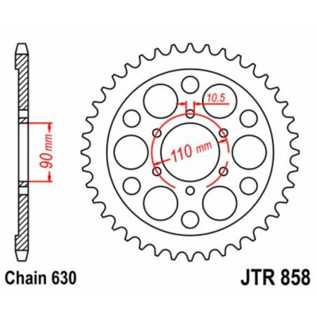 Corona JT 858 de acero con 35 dientes - motoscamaralweb.com