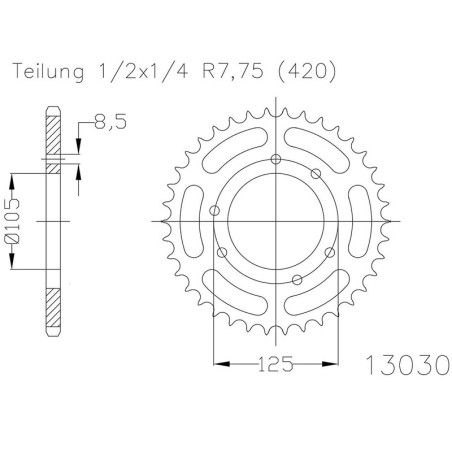 Corona ESJOT Acero 50-13030 48 dientes - motoscamaralweb.com