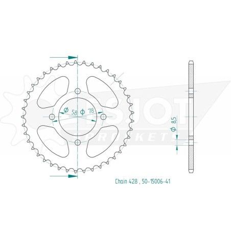 Corona ESJOT Acero 50-15006 41 dientes - motoscamaralweb.com
