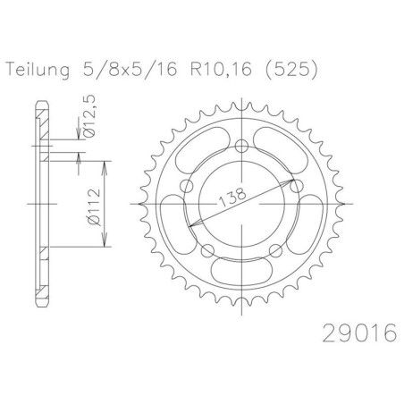 Corona ESJOT acero 50-29016 45 dientes - motoscamaralweb.com