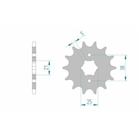 Piñón AFAM acero estándar 21308 - Paso 520 - motoscamaralweb.com