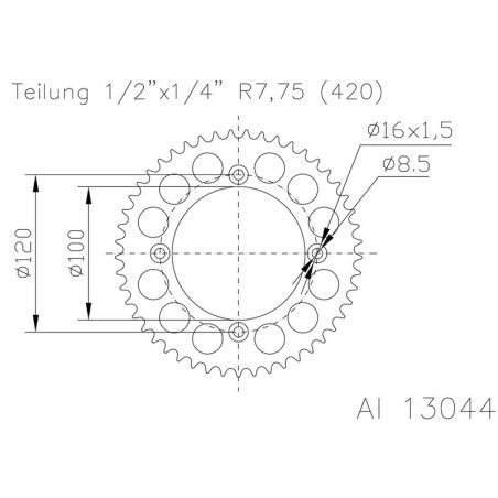 Corona ESJOT Aluminio 51-13044 53 dientes - motoscamaralweb.com