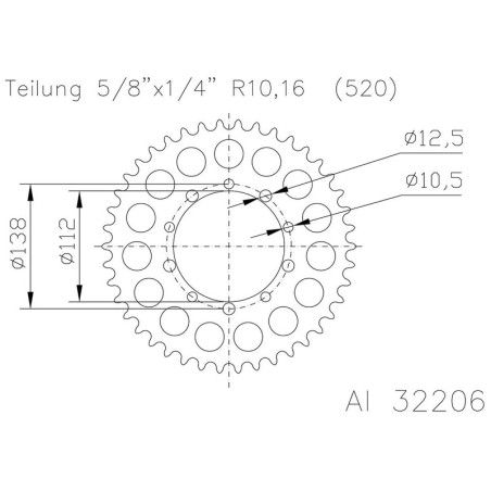 Corona ESJOT aluminio 51-32206 47 dientes - motoscamaralweb.com
