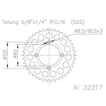 Corona ESJOT Aluminio 51-32217-44 dientes - motoscamaralweb.com