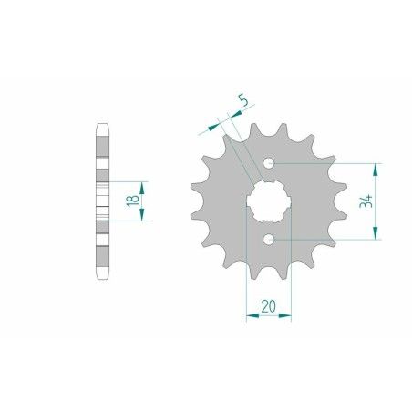 Piñón AFAM acero estándar 26200 - Paso 428 - motoscamaralweb.com