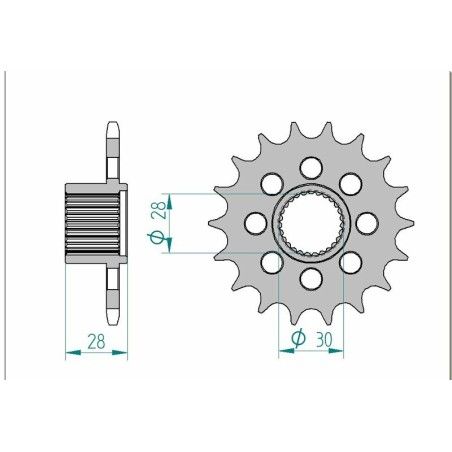 Piñón AFAM acero estándar 37601 - Paso 525 - motoscamaralweb.com