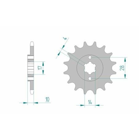 Piñón AFAM acero estándar 49100 - Paso 420 - motoscamaralweb.com