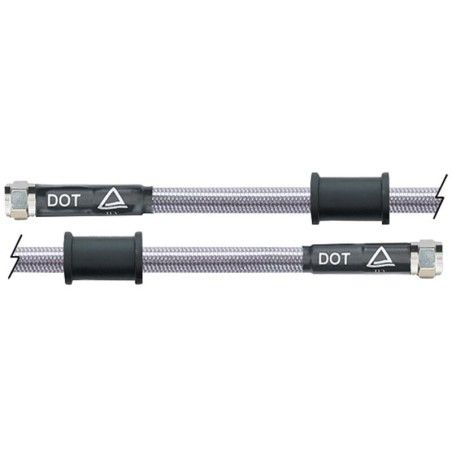 Latiguillo metálico transparente Venhill 1250mm tuercas cromadas - motoscamaralweb.com