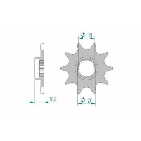 Piñón AFAM acero estándar 79304 - Paso 520 - motoscamaralweb.com