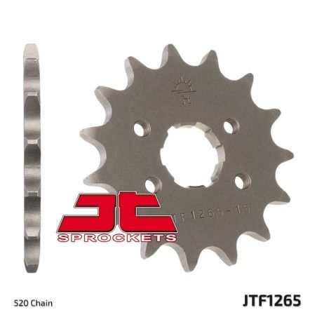Piñón JT SPROCKETS acero estándar 1265 - Paso 520 - motoscamaralweb.com