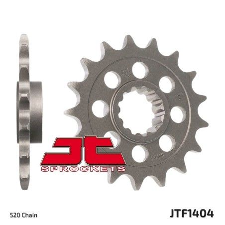Piñón JT SPROCKETS acero estándar 1404 - Paso 520 - motoscamaralweb.com