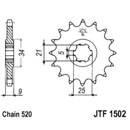 Piñon JT 1502 de acero con 13 dientes - motoscamaralweb.com
