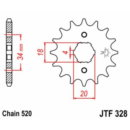 Piñón JT SPROCKETS acero estándar 328 - Paso 520 - motoscamaralweb.com