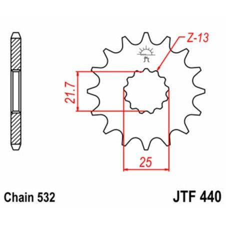 Piñón JT SPROCKETS acero estándar 440 - Paso 532 - motoscamaralweb.com