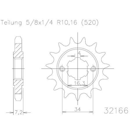 Piñon ESJOT Acero 50-32166 15 dientes - motoscamaralweb.com