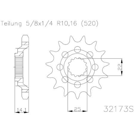 Piñon ESJOT Acero 50-32173 15 dientes - motoscamaralweb.com