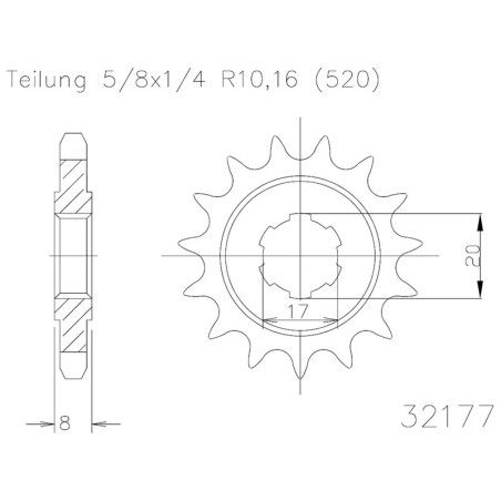 Piñon ESJOT Acero 50-32177 10 dientes - motoscamaralweb.com