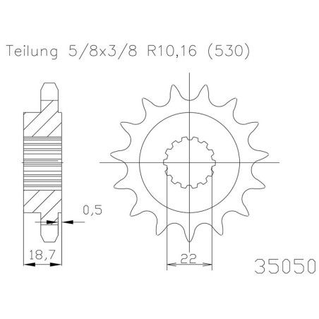 Piñon ESJOT Acero 50-35050 15 dientes - motoscamaralweb.com