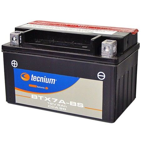 Batería TECNIUM BTX7A-BS sin mantenimiento con pack de electrolito - motoscamaralweb.com