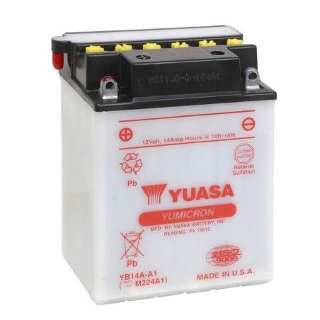 Batería YUASA YB14A-A1 Dry charged (sin electrolito) - motoscamaralweb.com
