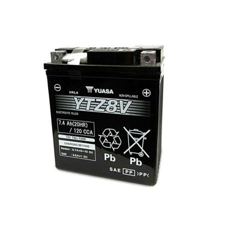 Yuasa battery YTZ8V Wet charged (cargada y activada) - motoscamaralweb.com