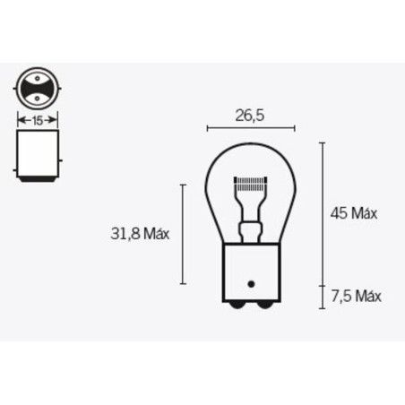 Lámpara TECNIUM P21 6V 21/5W - 10 uds - motoscamaralweb.com