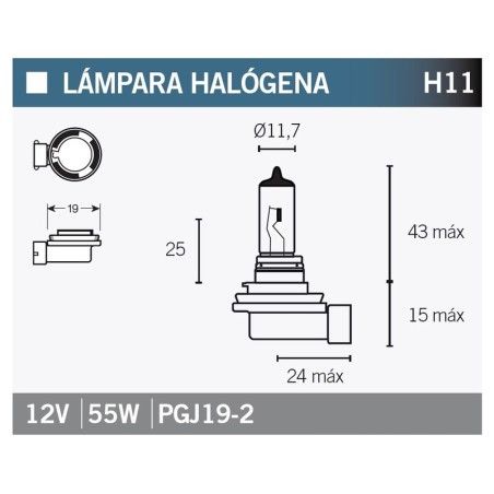 Lámpara V PARTS halógena H11 - motoscamaralweb.com