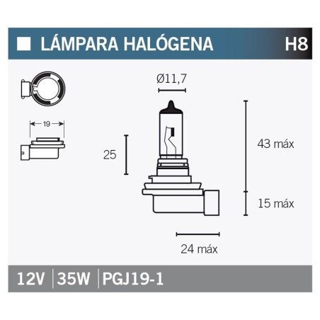 Lámpara V PARTS halógena H8 - motoscamaralweb.com