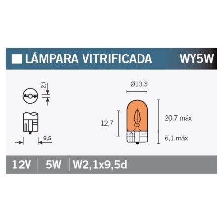 Lámpara V PARTS 12V 5W - 10 uds - motoscamaralweb.com