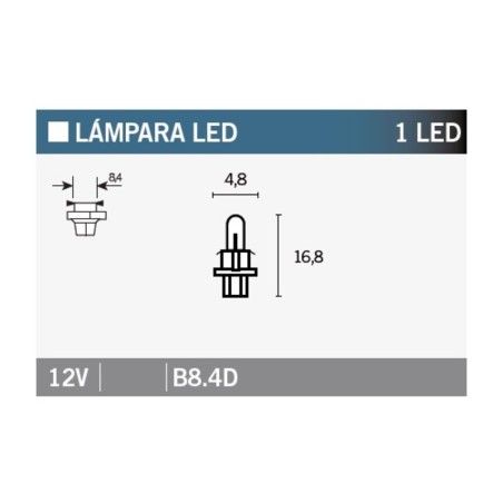 Lámpara V PARTS 1LED B8.4D - 10 uds - motoscamaralweb.com