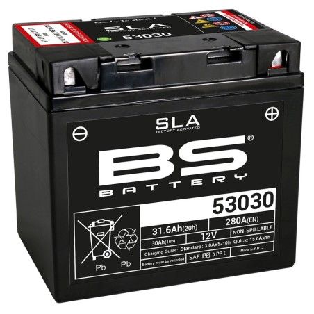 Batería BS BATTERY SLA sin mantenimiento activada en fábrica 53030 - motoscamaralweb.com