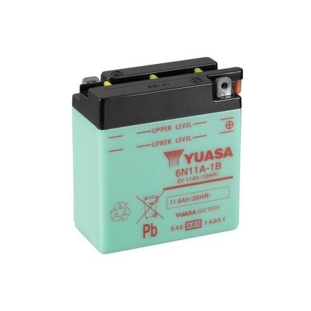 Batería YUASA 6N11A-1B Dry charged (sin electrolito) - motoscamaralweb.com