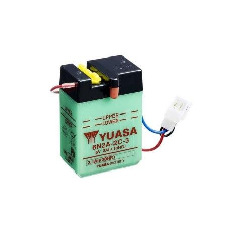 Batería YUASA 6N2A-2C-3 Dry charged (sin electrolito) - motoscamaralweb.com