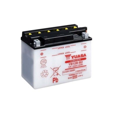 Batería YUASA YB12B-B2 Dry charged (sin electrolito) - motoscamaralweb.com