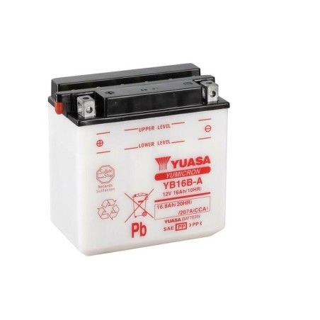 Batería YUASA YB16B-A Dry charged (sin electrolito) - motoscamaralweb.com