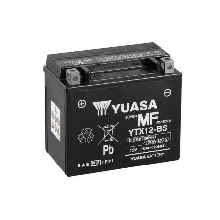 Batería YUASA YTX12-BS Combipack (con electrolito) - motoscamaralweb.com