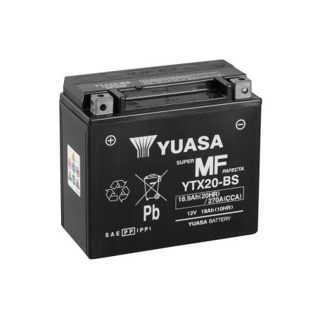 Batería YUASA YTX20-BS Combipack (con electrolito) - motoscamaralweb.com