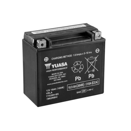 Batería YUASA YTX20H-BS Combipack (con electrolito) - motoscamaralweb.com