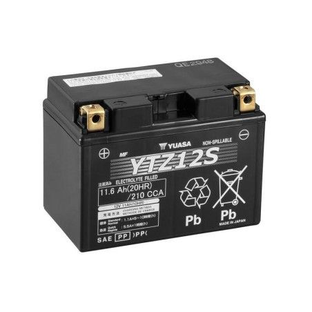 Yuasa battery YTZ12S Wet Charged (cargada y activada) - motoscamaralweb.com