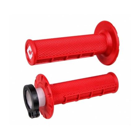 Puños ODI MX V2 Lock-On Half-Waffle - Rojo- motoscamaralweb.com