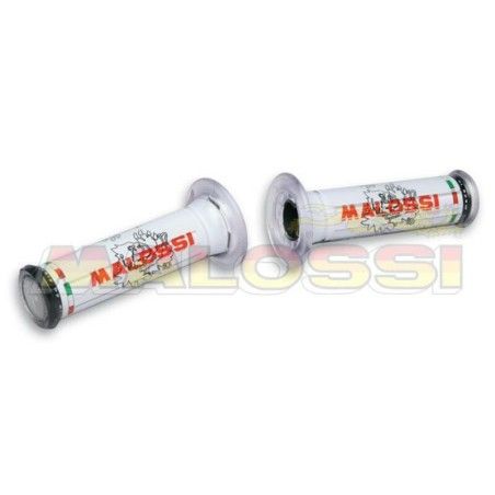 Par puños blancos con logo MALOSSI Tribal (Ø30) cerrado 6914575.W0- mo